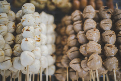 Close-up of meatball for sale at market stall