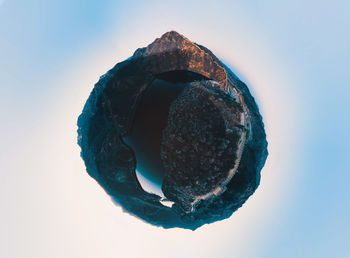 Panoramic spherical view of the great wall and mountains in spring