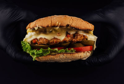 Close-up of burger