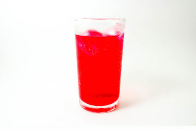 Close-up of drink against white background