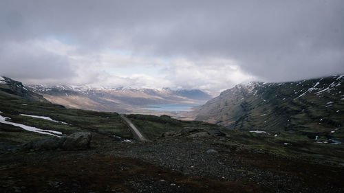 Scenic view of mountains against sky