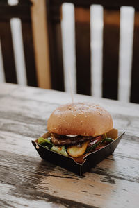 Close-up of cake on table