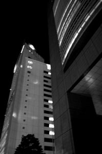 Low angle view of building at night