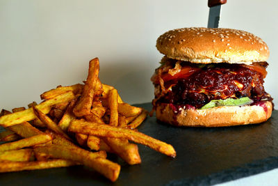 Close-up of meat on plate