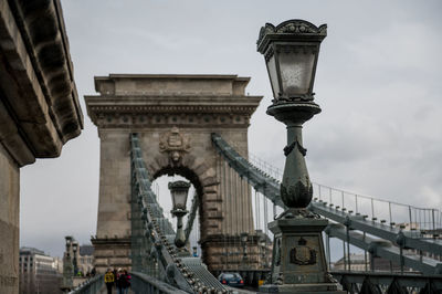 Low angle view of bridge against sky