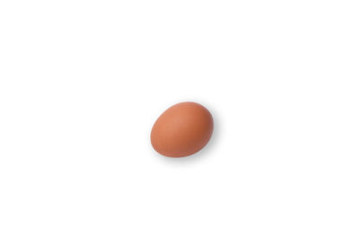 Directly above shot of egg against white background