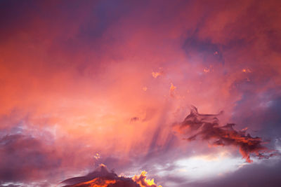 Low angle view of sky during sunset