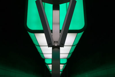 Low angle view of illuminated ceiling