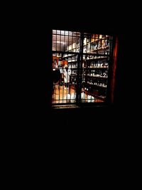 Silhouette of building at night