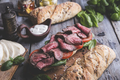 Close-up of food on table