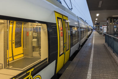 Train at railroad station platform