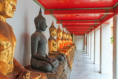 View of buddha statues in temple
