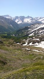 Scenic view of snowcapped mountains