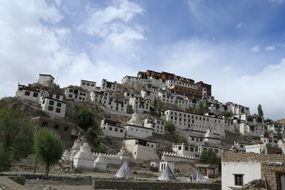 Low angle view of buildings against sky