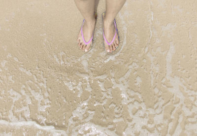 Low section of woman on beach