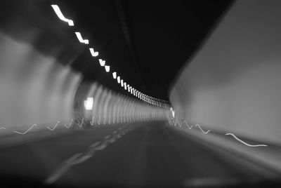 Defocused image of illuminated tunnel