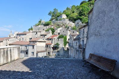Panoramic view of pesche, a village in molise region, italy.