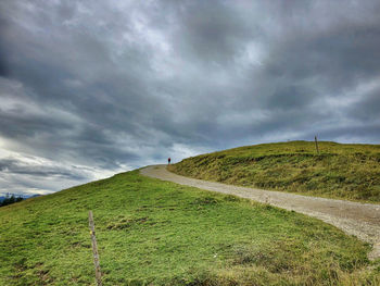 Scenic view of land against sky