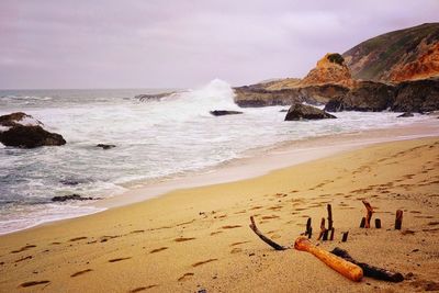Scenic view of beach against sky