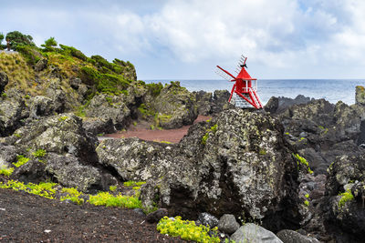 A micro windmill in pico island, azores, portugal