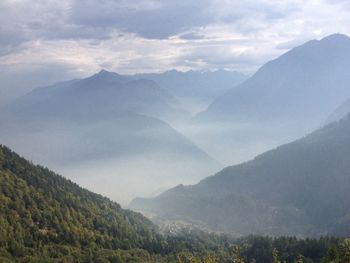 Scenic view of mountains against sky