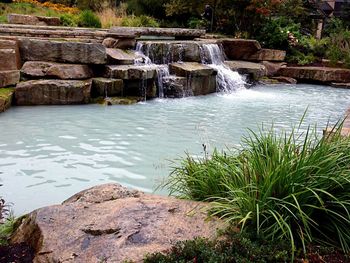 Scenic view of waterfall