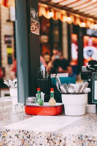 Close-up of food on table at cafe