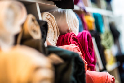 Close-up of people in traditional clothing at store