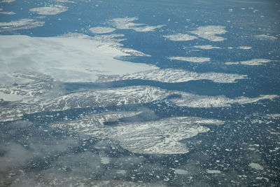 High angle view of snow covered mountain