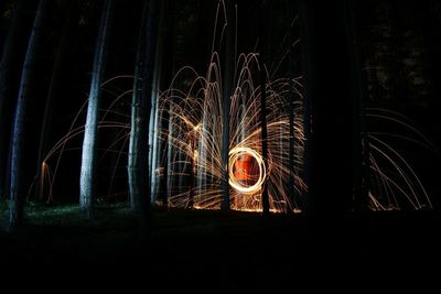 View of lit lights at night