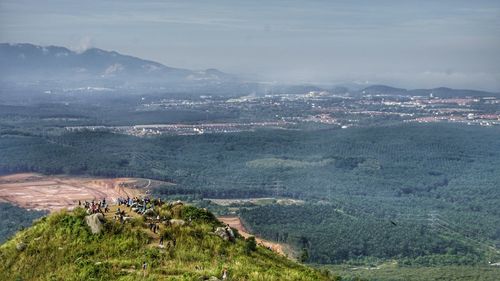 High angle view of landscape against sky