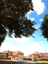 Low angle view of buildings against sky