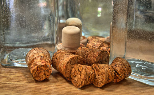 Close-up of breakfast on table