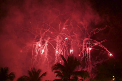 Fireworks display at night