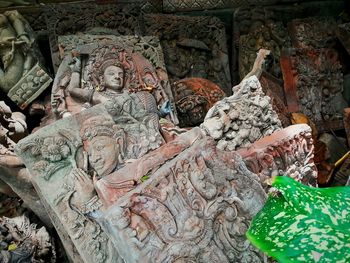 Religious carvings at old ruin