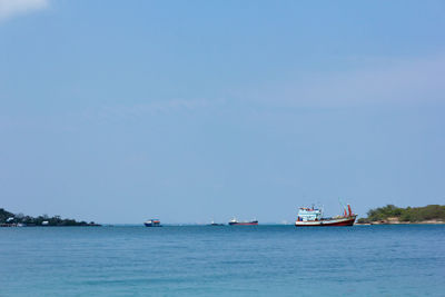 Boats in sea