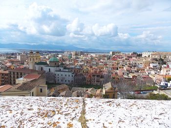 High angle shot of townscape