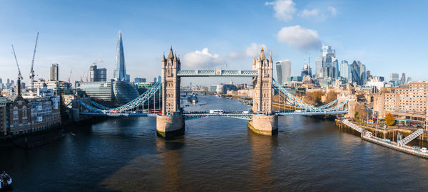 Bridge over river against sky