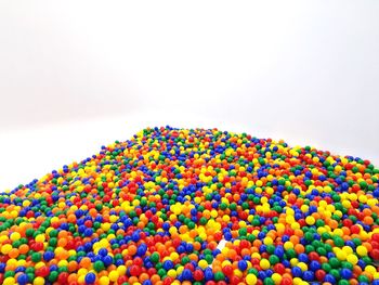 Low angle view of colorful balloons