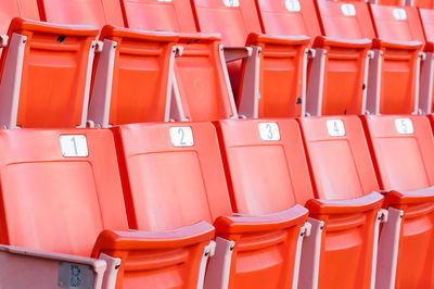 Full frame shot of empty chairs