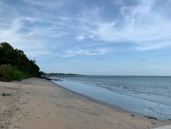 Scenic view of beach against sky