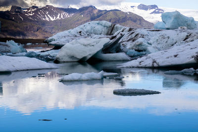 Scenic view of frozen lake