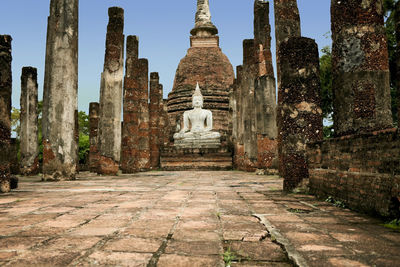 View of statues at temple