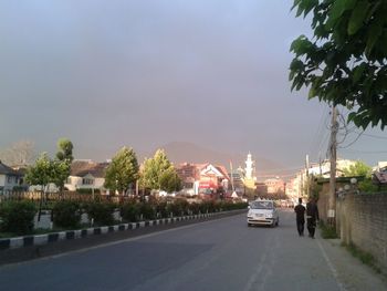 Road along buildings