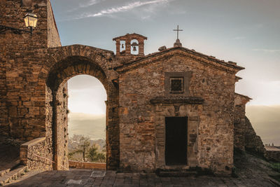 Low angle view of historical building against sky