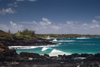 Scenic view of beach against sky