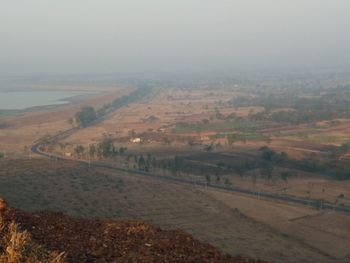 High angle view of landscape against sky