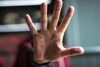 Man showing stop gesture