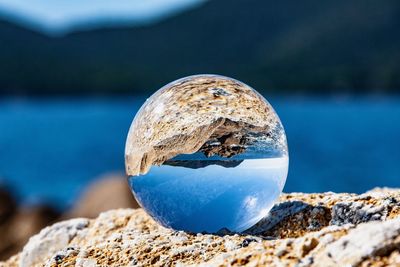 Close-up of rock on beach