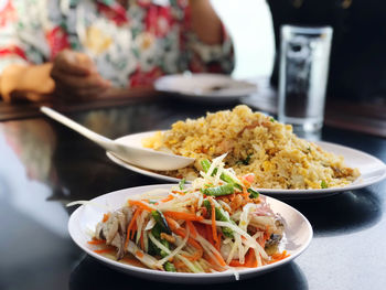 Spicy papaya salad and thai food